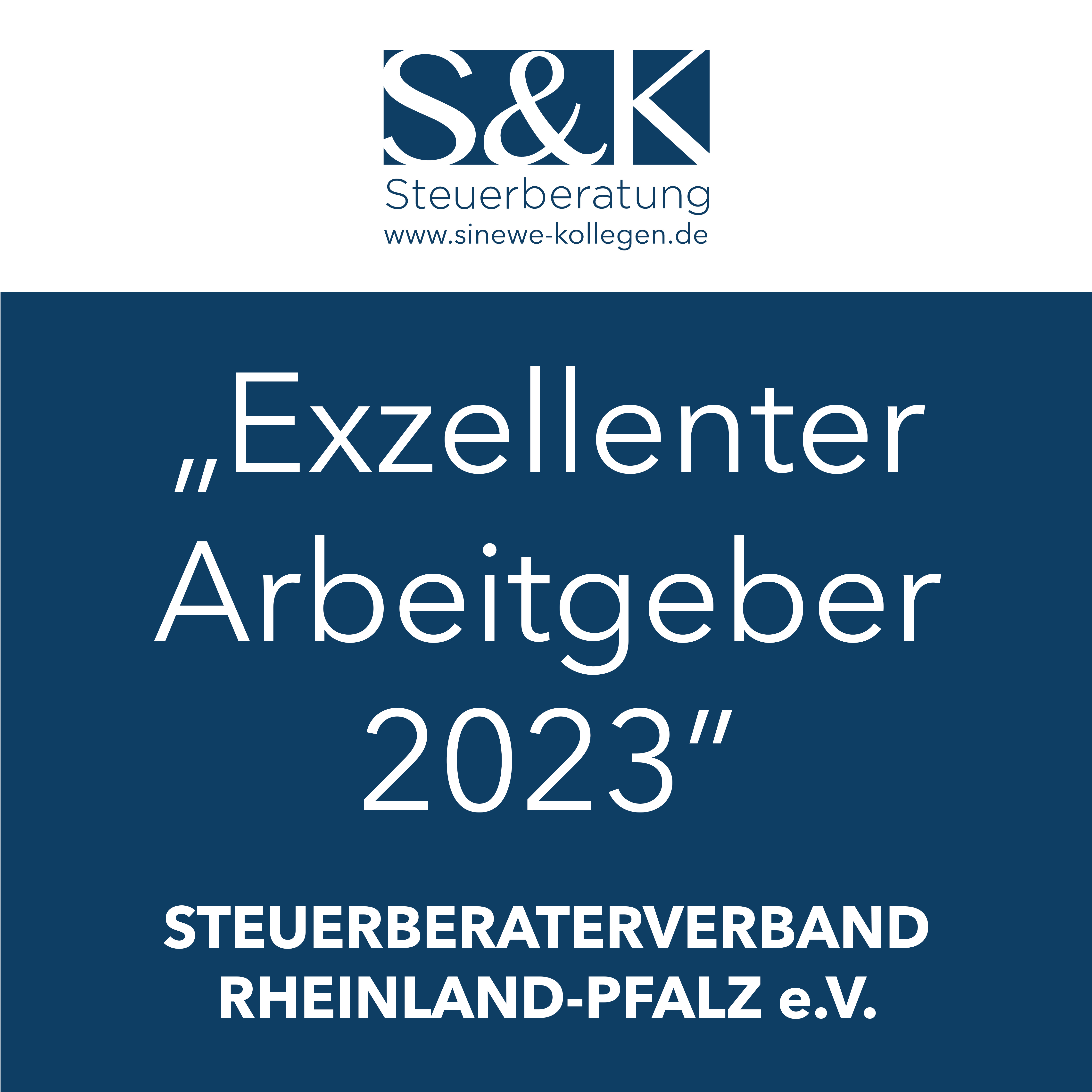Auszeichnung: Steuerberaterverband Rheinland-Pfalz e.V. - Exzellenter Arbeitgeber 2023